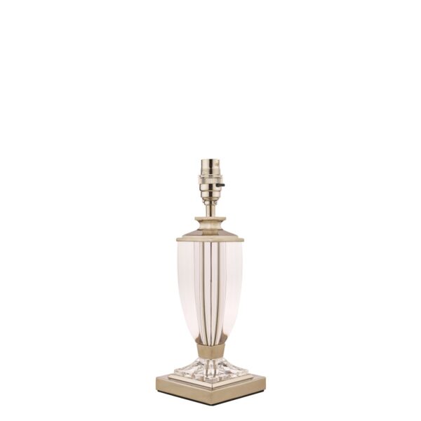 Laura Ashley Carson Polished Nickel And Small Crystal Table Lamp Base