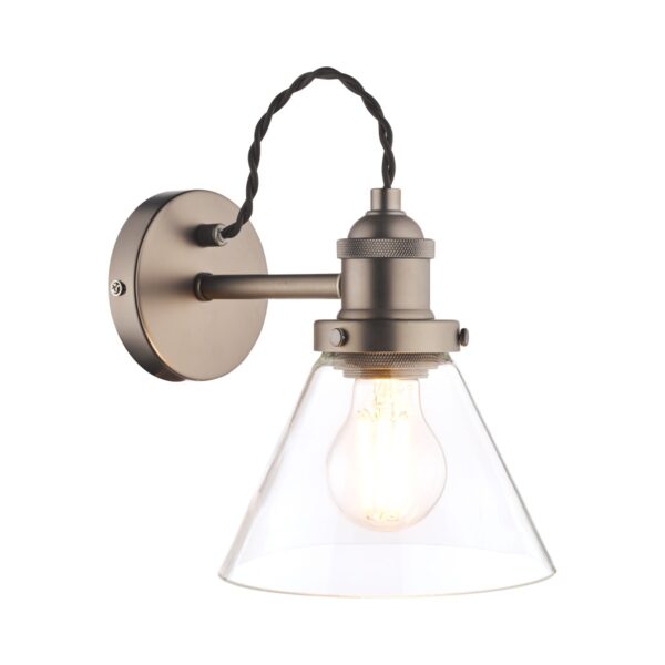 Laura Ashley Isaac1 Light Wall Light In Industrial Nickel Finish