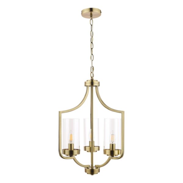 Laura Ashley Joseph 3 Light Ceiling Chandelier In Antique Brass Finish