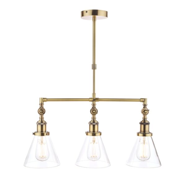 Laura Ashley Isaac 3 Light Bar Pendant Ceiling Light In Antique Brass Finish