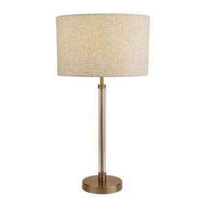 Siena Oatmeal Fabric Shade Table Lamp In Bronze