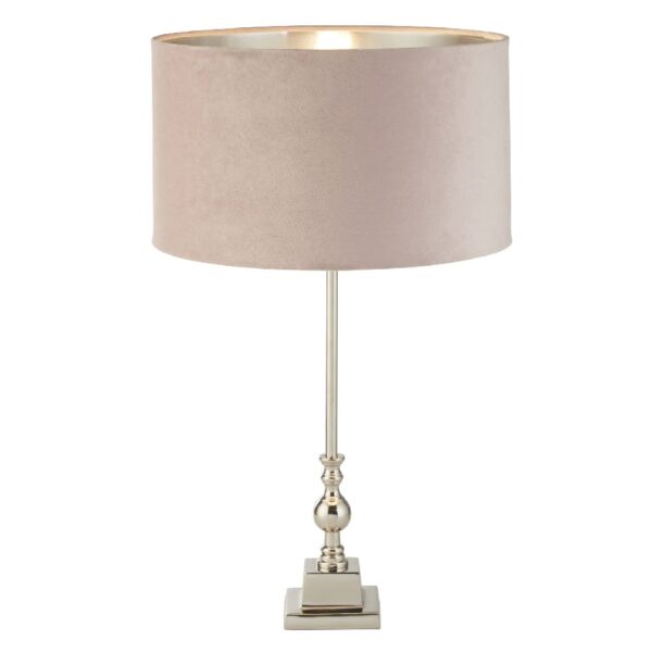 Whitby Pink Velvet Shade Table Lamp In Chrome