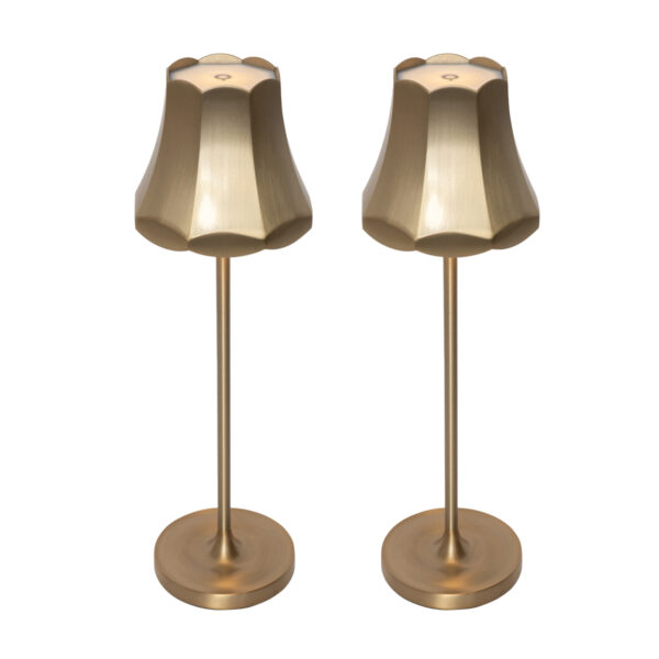 Set of 2 Retro Table Lamps Rose Gold Rechargeable IP44 - Granny