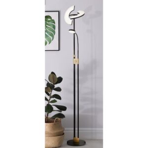 Ain Mother Child LED Floor Lamp In Matt Black And Satin Brass