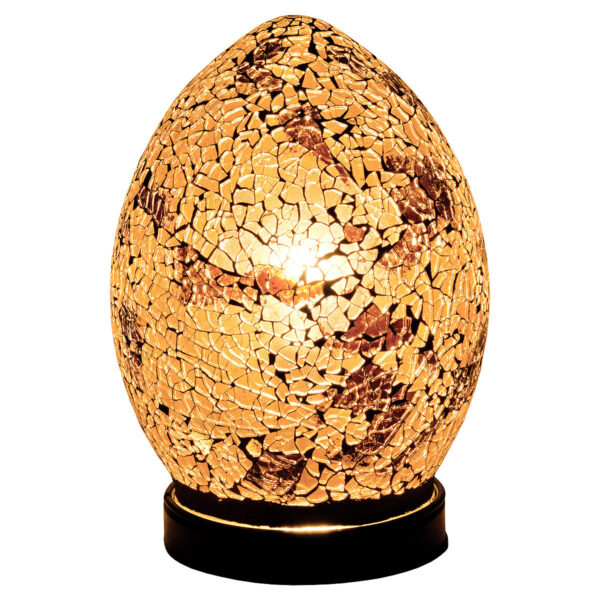 Apollo Mini Mosaic Glass Egg Table Lamp In Autumn Gold